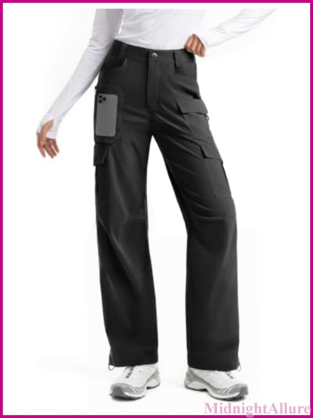 Women's Lightweight Quick Dry Cargo Hiking Pants High Rise 4-Way Stretch